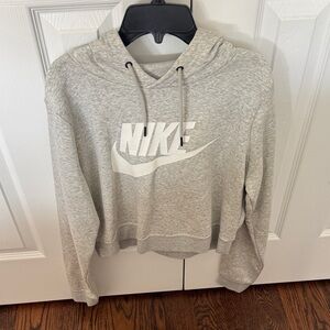 Nike Women's Light Gray short Hoodie